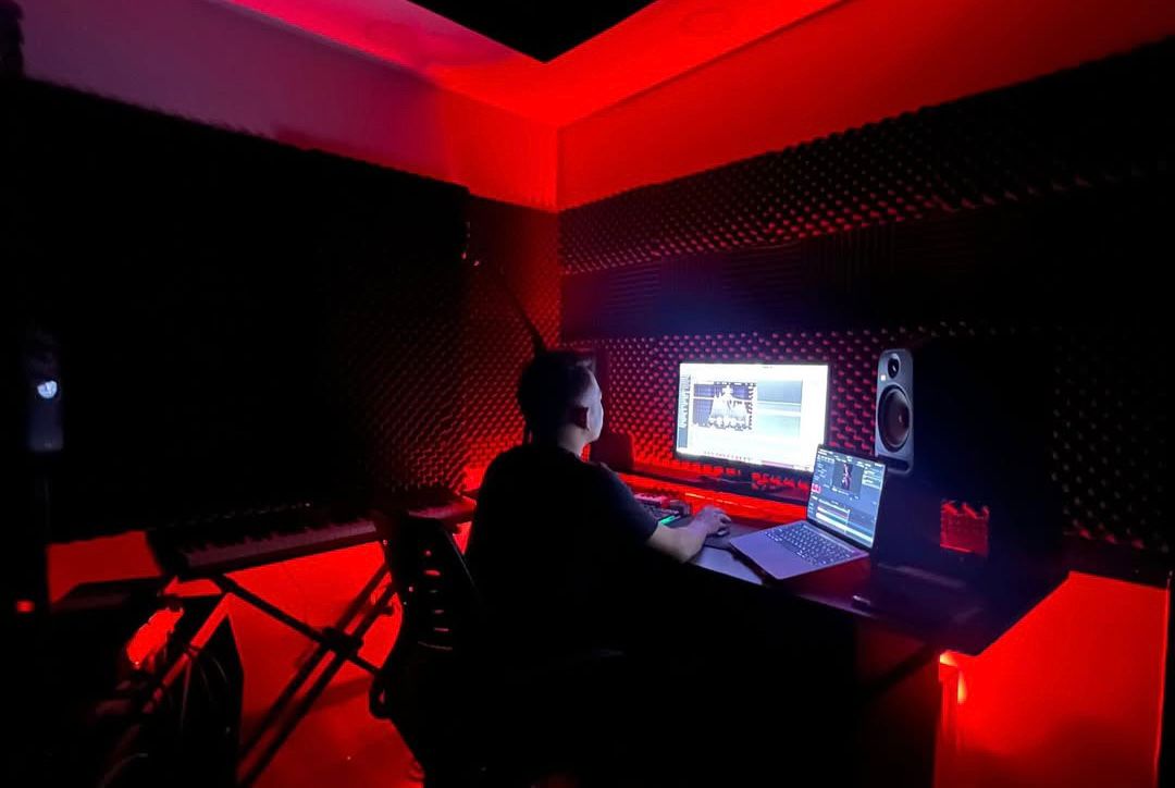 Pioneer DJ headphones and professional audio console setup